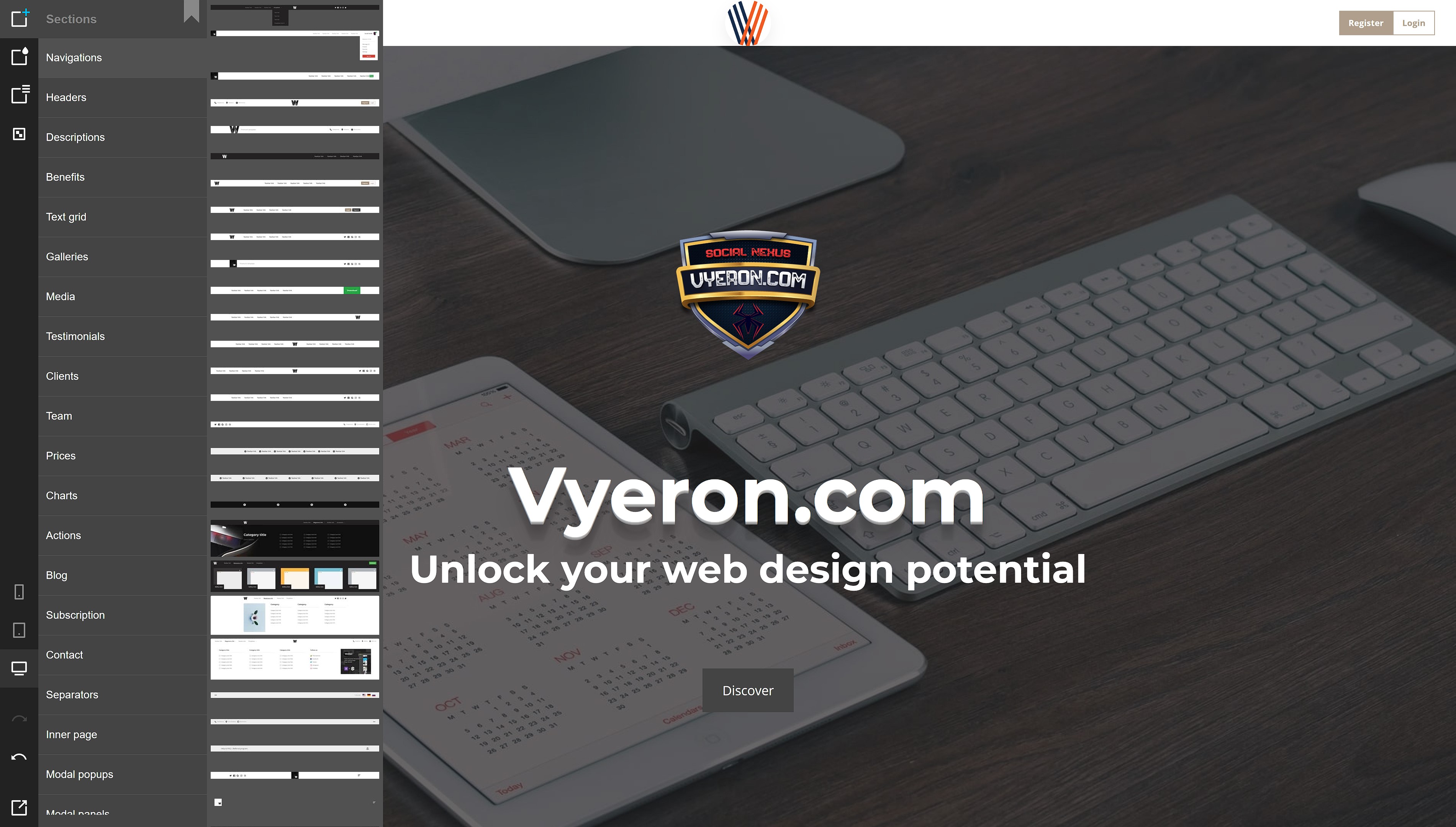 Vyeron.com HTML Template Builder: No Coding Required for Web Design